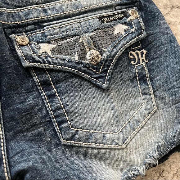 Miss Me shorts rocker American flag size 27 jean red white blue stars stripes - Picture 8 of 10